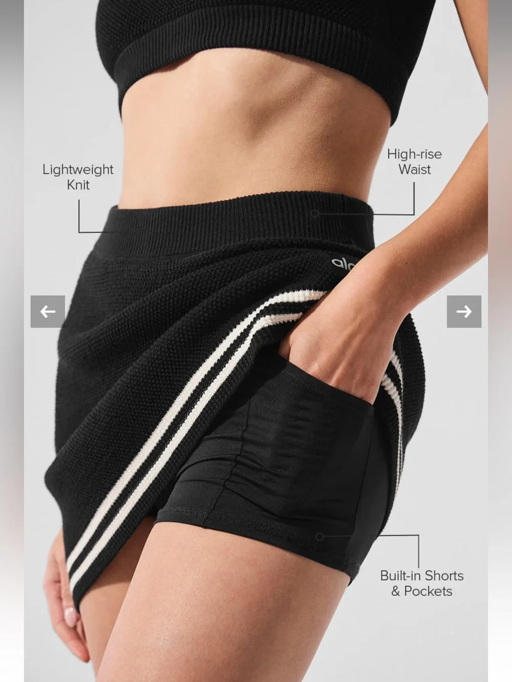 ALO Yoga Tennis Club Sweater Knit Skirt